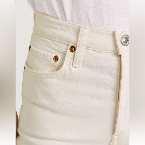 NWT RE/DONE 70s Stove Pipe Straight Leg jeans in Vintage White - Picture 6 of 7
